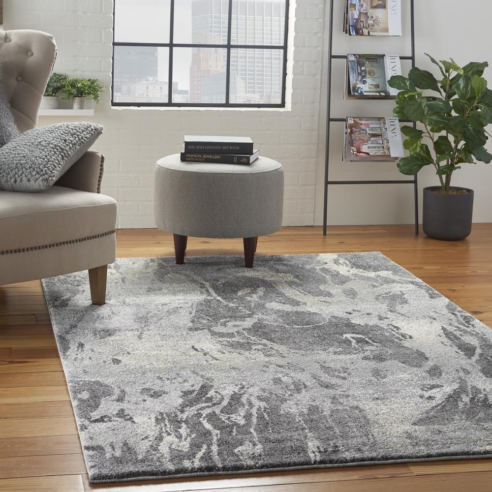 Fusion Area Rug, Beige/Grey, 4' x 6'. Picture 6