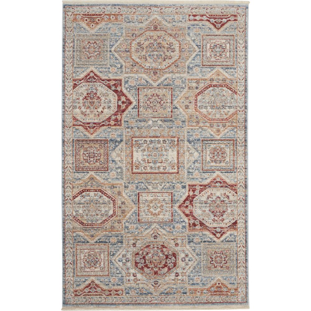ENH02 Enchanting Home Blue/Multicolor Area Rug- 3' x 5'. The main picture.