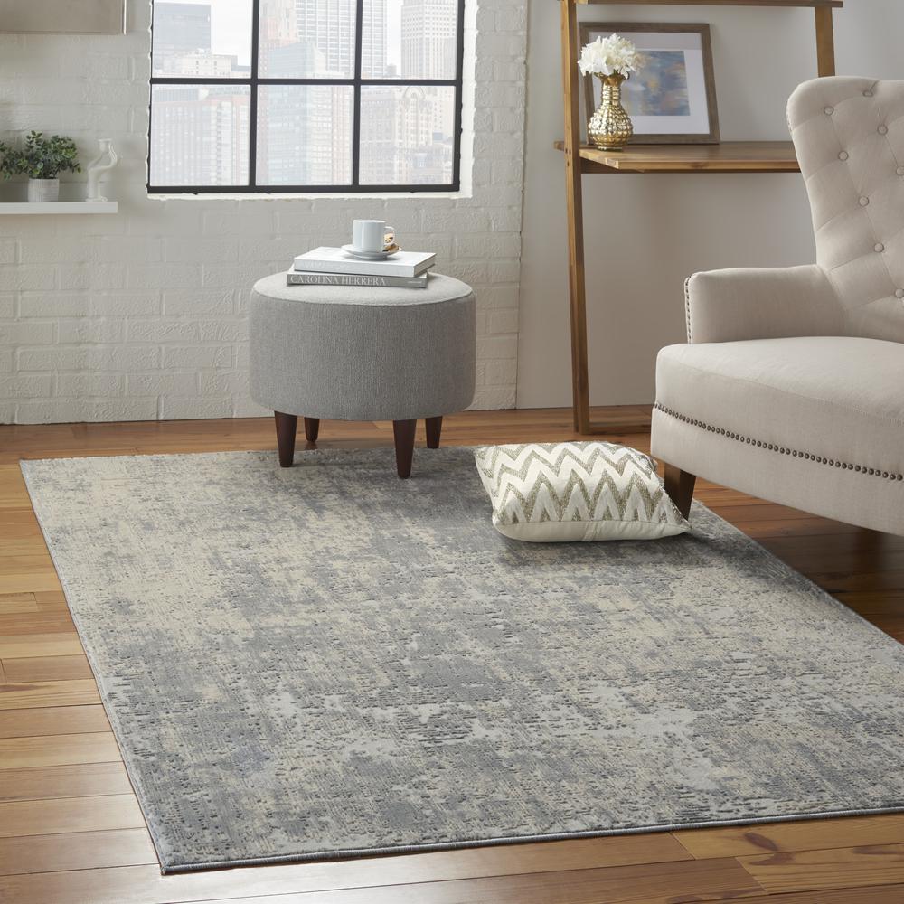 Rustic Textures Area Rug, Ivory/Silver, 5'3"X7'3". Picture 6