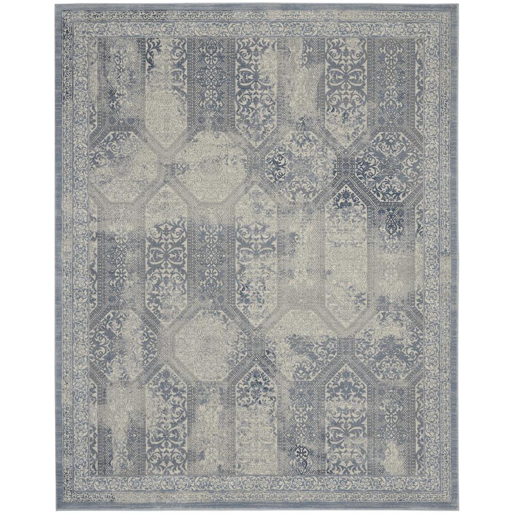 Kathy Ireland Grand Expressions Area Rug, Blue/Ivory, 9' x 12', KI56. The main picture.