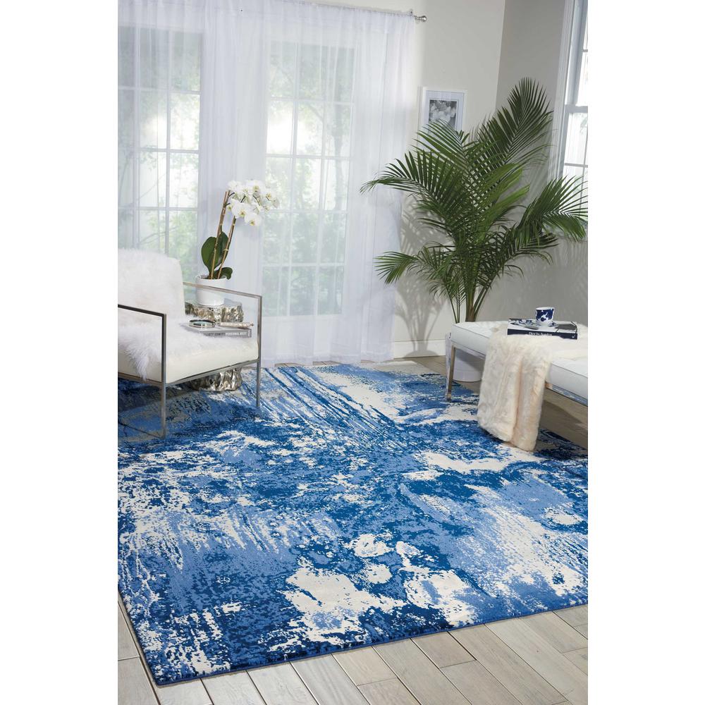 Twilight Area Rug, Blue/Ivory, 5'6" x 8'. Picture 4