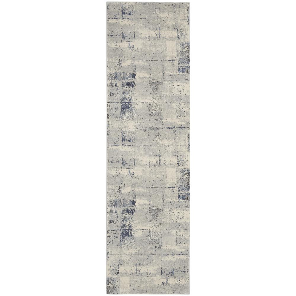 Kathy Ireland Grand Expressions Runner Area Rug, Ivory Blue, 2'2" x 7'6", KI55. Picture 1