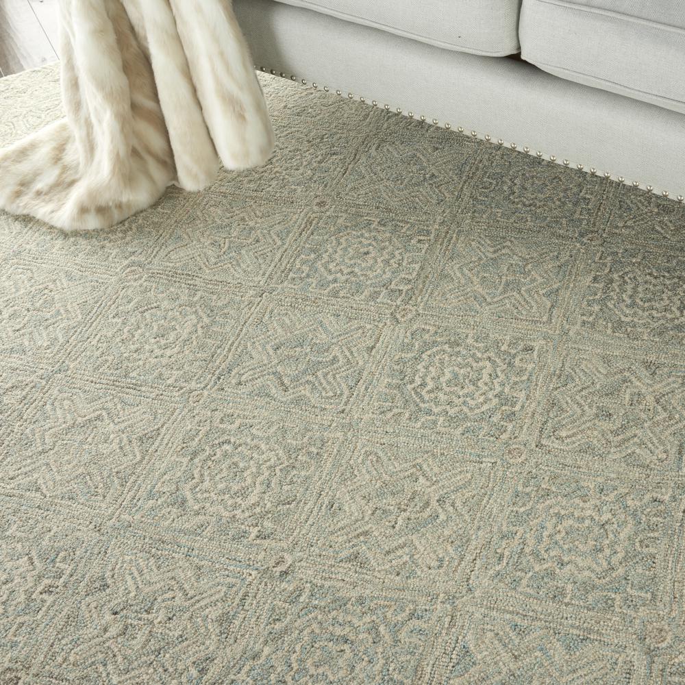 Azura Area Rug, Ivory/Grey/Teal, 8' x 11'. Picture 8