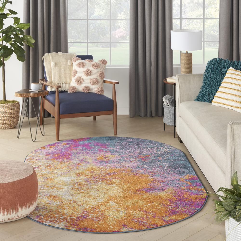 Modern Oval Area Rug, 5' x 8' Oval. Picture 10