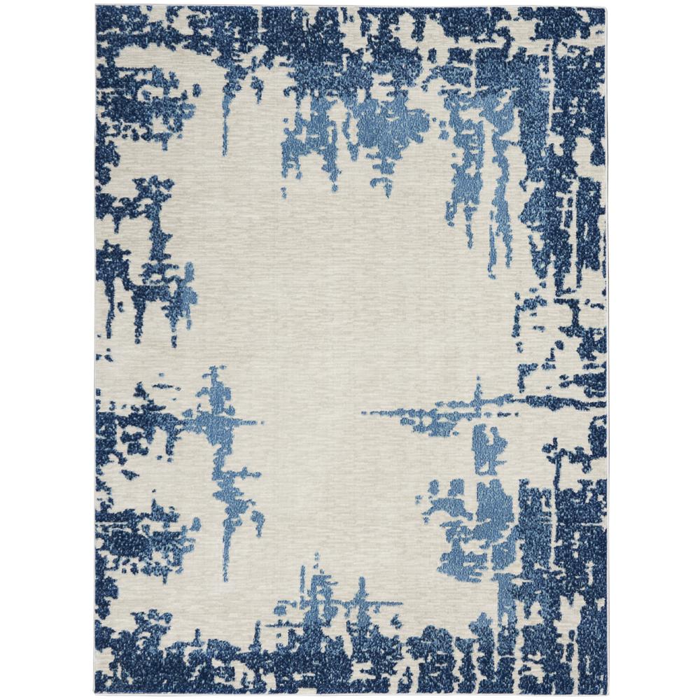 Imprints Area Rug, Ivory/Blue, 4' x 6'. Picture 1