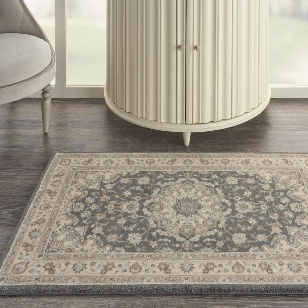 Nourison Living Treasures Area Rug, 2'6" x 4'3", Grey/Ivory. Picture 2