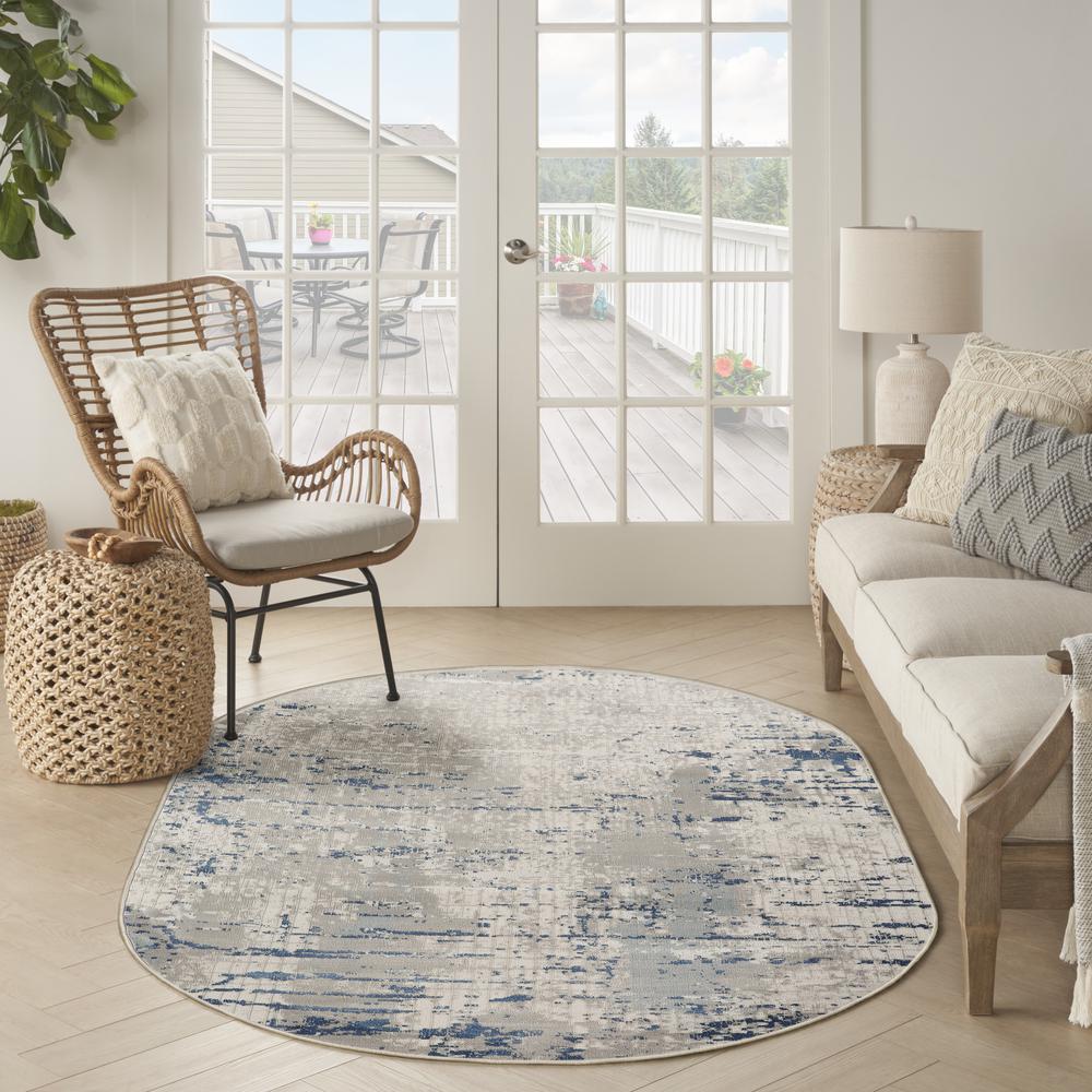 Modern Oval Area Rug, 6' x 9' Oval. Picture 10