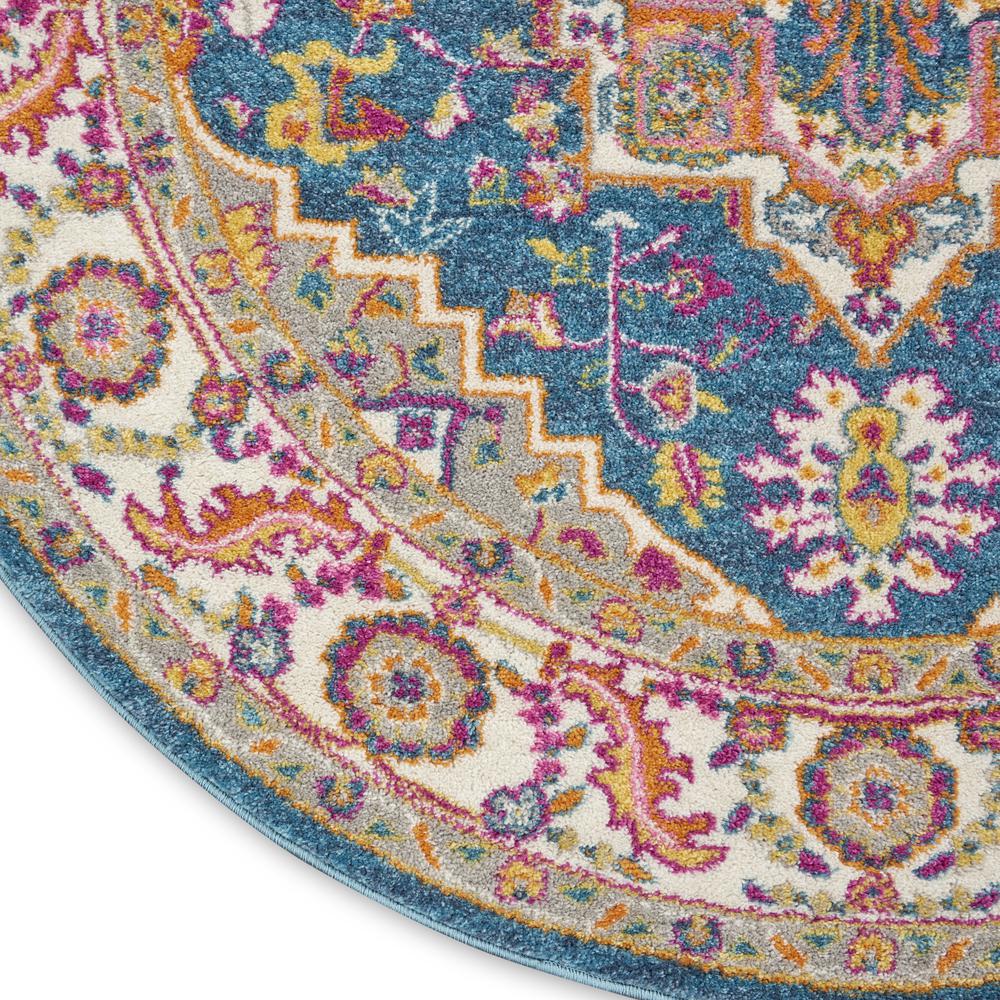 Bohemian Round Area Rug, 4' x Round. Picture 6