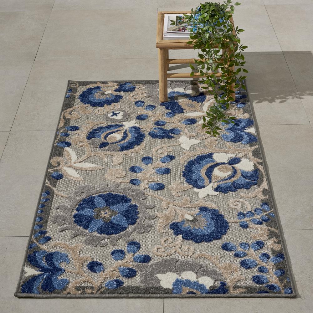ALH17 Aloha Natural/Blue Area Rug- 2'8" x 4'. Picture 10