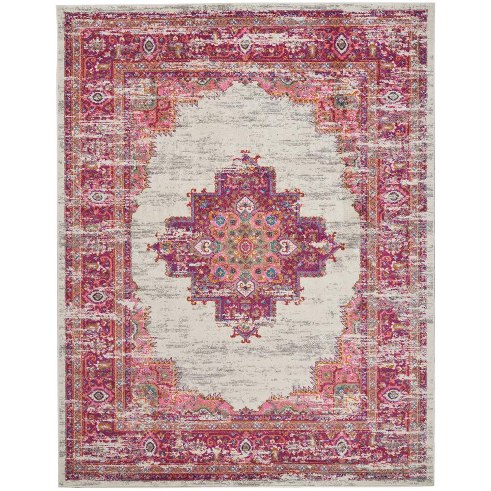 Passion Area Rug, Ivory/Fuchsia, 8' x 10'. Picture 1