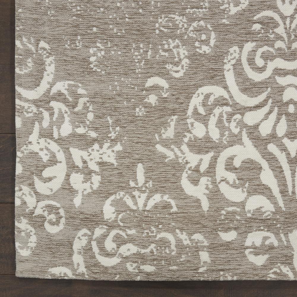 Damask Area Rug, Ivory/Grey, 8' x 10'. Picture 4