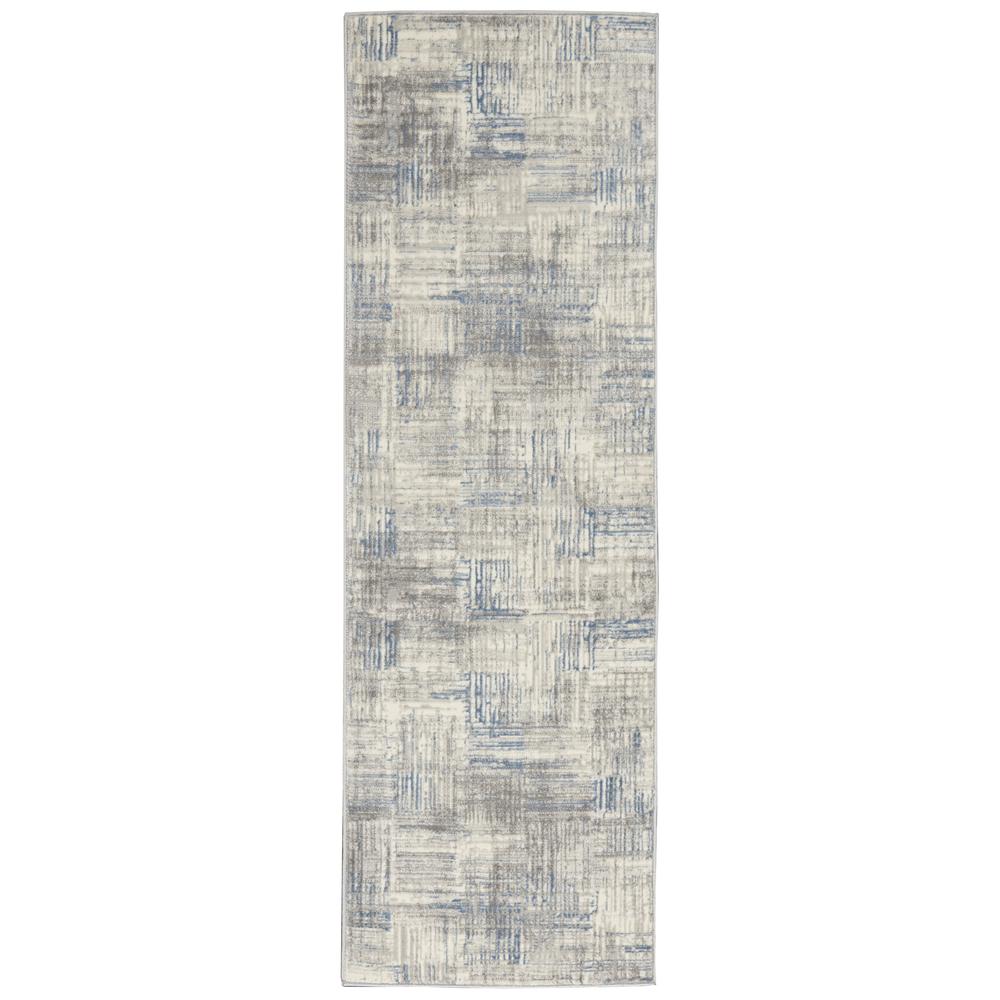 Solace Area Rug, Ivory/Grey/Blue, 2'3" x 7'3". The main picture.