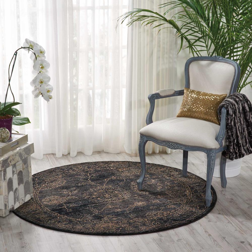 Nourison 2020 Area Rug, Charcoal, 5' x ROUND. Picture 2