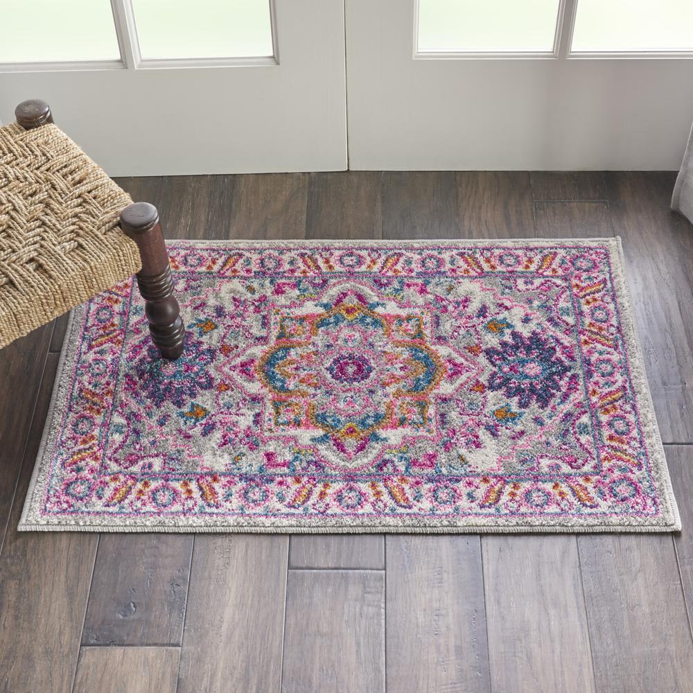 Passion Area Rug, Light Grey/Pink, 1'10" X 2'10". Picture 4