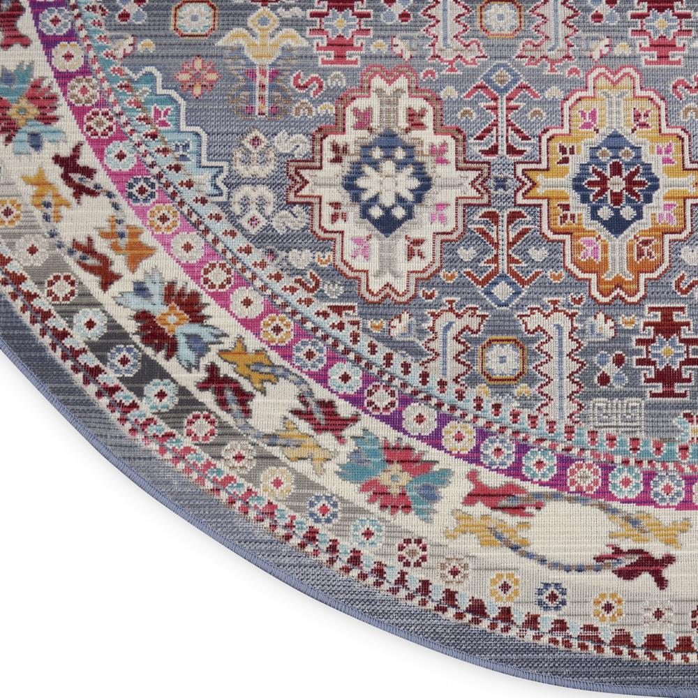 Bohemian Round Area Rug, 4' x Round. Picture 5