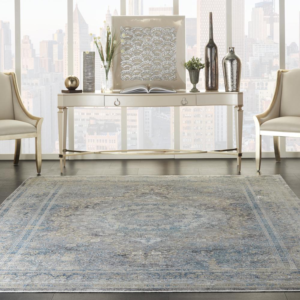 Nourison Starry Nights Area Rug, Cream Blue, 8'6" x 11'6", STN06. Picture 2