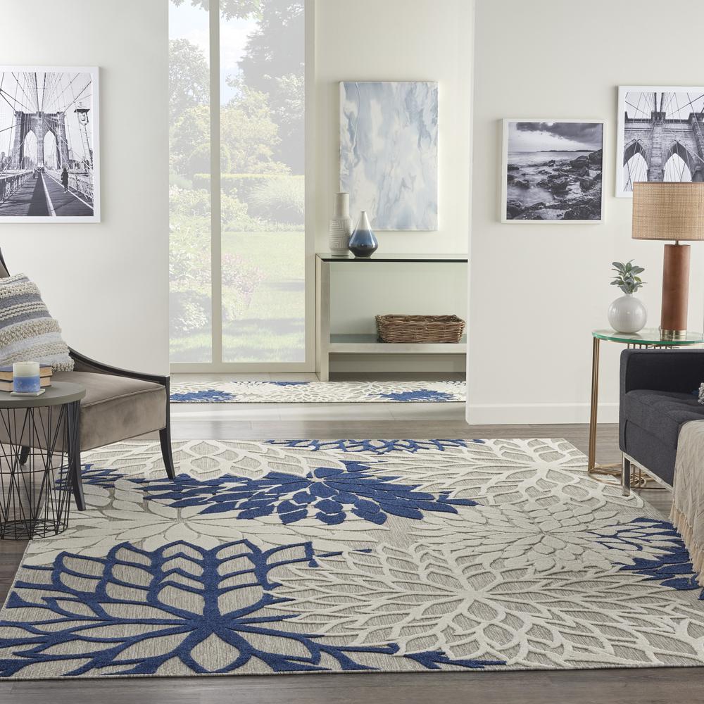 ALH05 Aloha Ivory/Navy Area Rug- 7'10" x 10'6". Picture 9