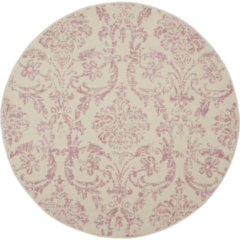 Jubilant Area Rug, Ivory/Pink, 5'3" x ROUND. Picture 1