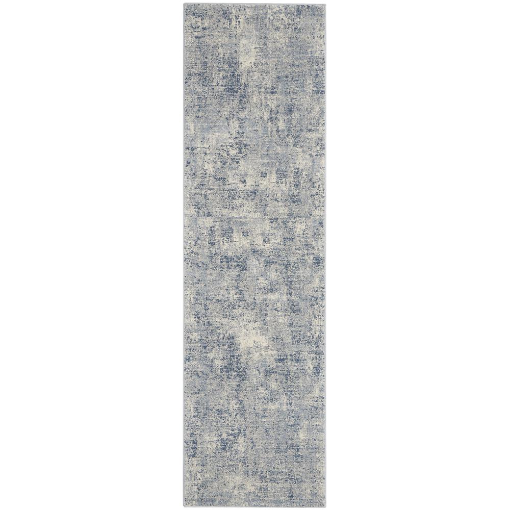 Kathy Ireland Grand Expressions Runner Area Rug, Blue/Ivory, 2'2" x 7'7", KI57. Picture 1