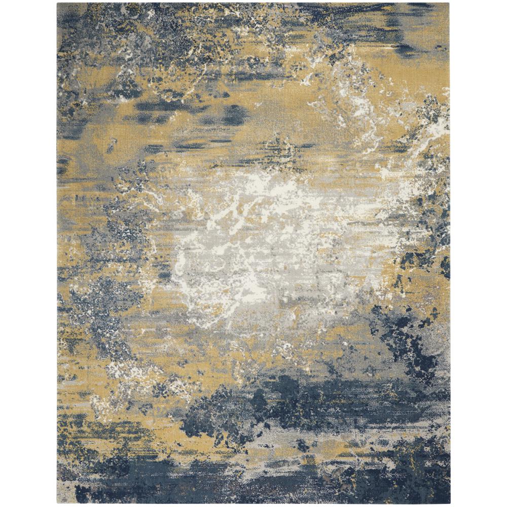 Nourison Twilight 12' x 15' Navy Gold Area Rug. Picture 1