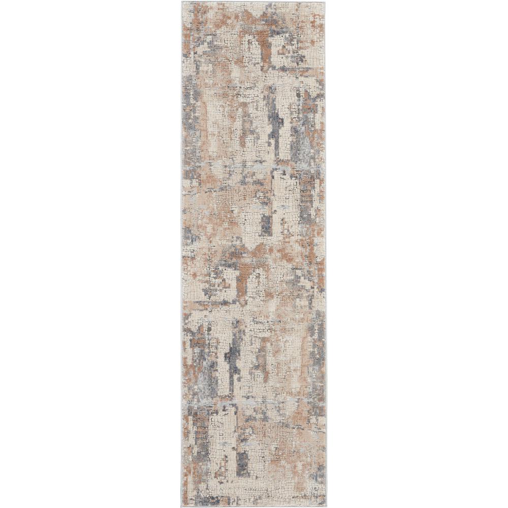 Rustic Textures Area Rug, Beige/Grey, 2'2" x 7'6". The main picture.