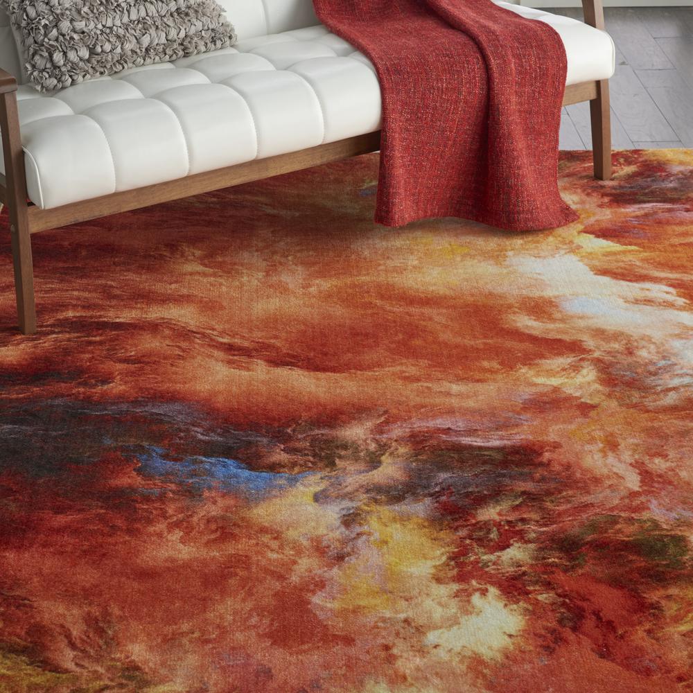 Nourison Le Reve Area Rug, Red Flame, 7'9" x 9'9", LER05. Picture 8