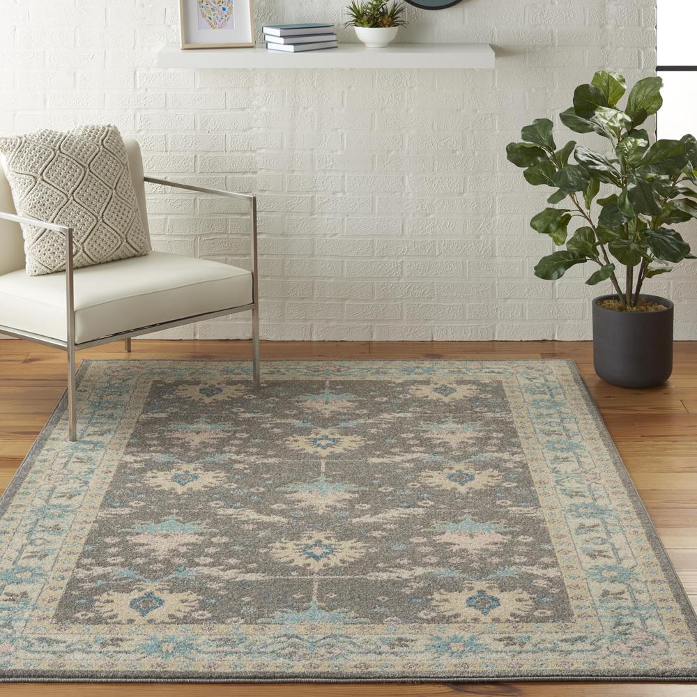 Tranquil Area Rug, Grey/Pink, 4' X 6'. Picture 4