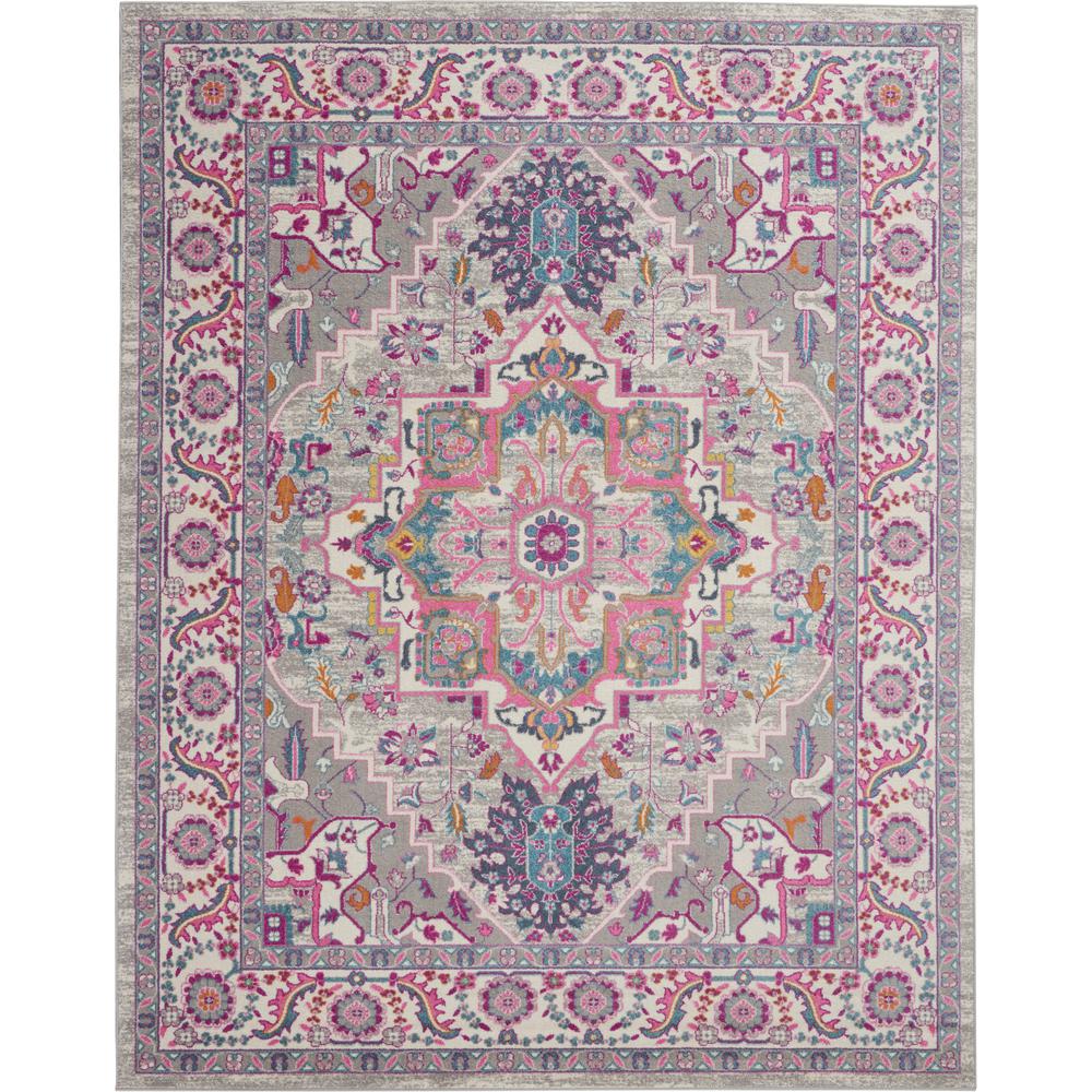 Passion Area Rug, Light Grey/Pink, 6'7" X 9'6". The main picture.