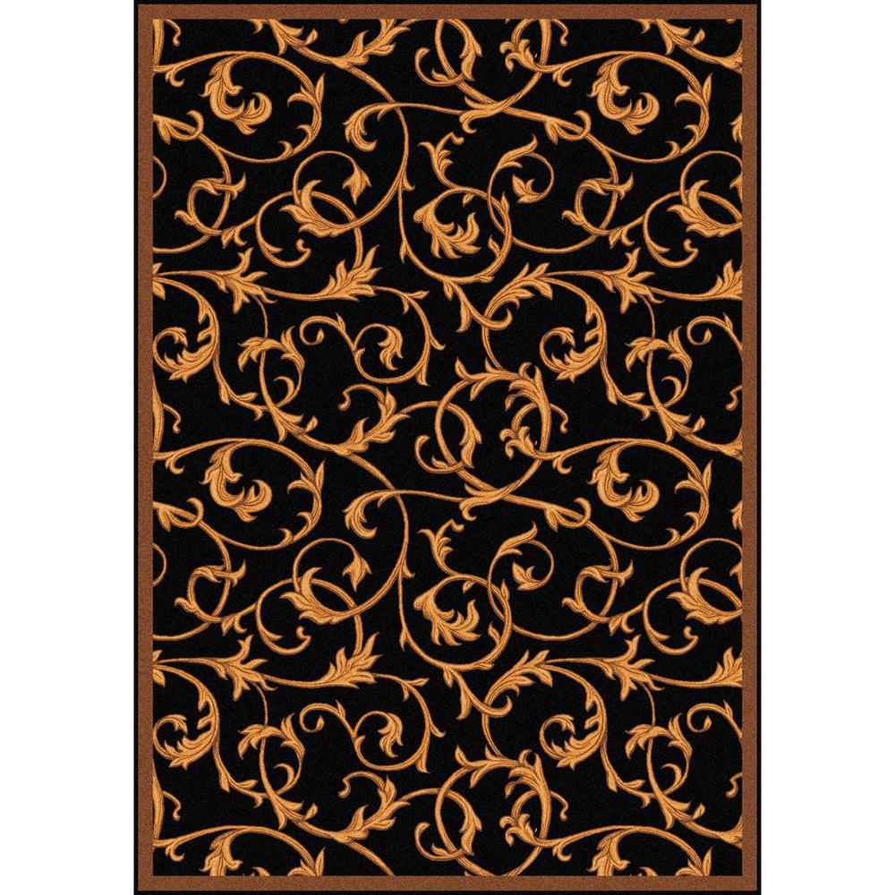 Joy Carpet Acanthus Black 5'4" x 7'8". Picture 1