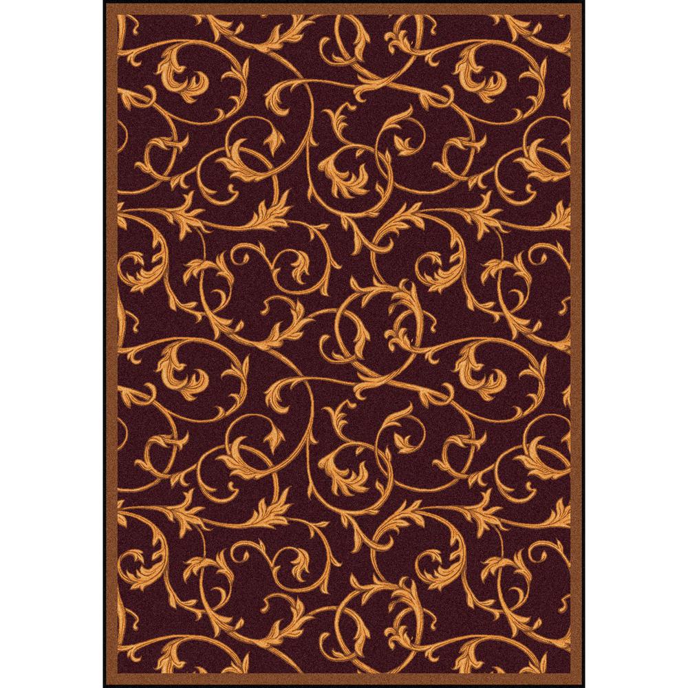 Joy Carpet Acanthus Burgundy 5'4" x 7'8". Picture 1