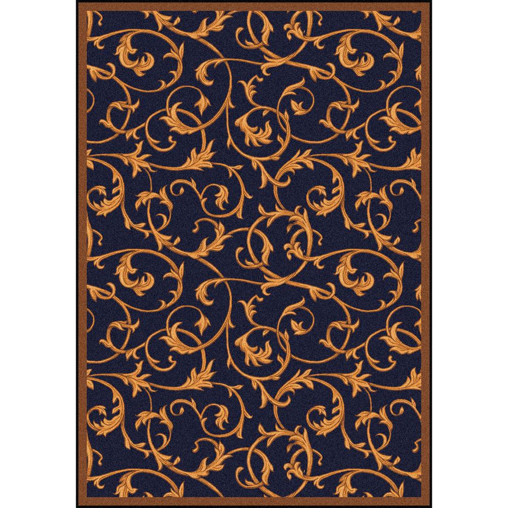 Joy Carpet Acanthus Navy 5'4" x 7'8". Picture 1
