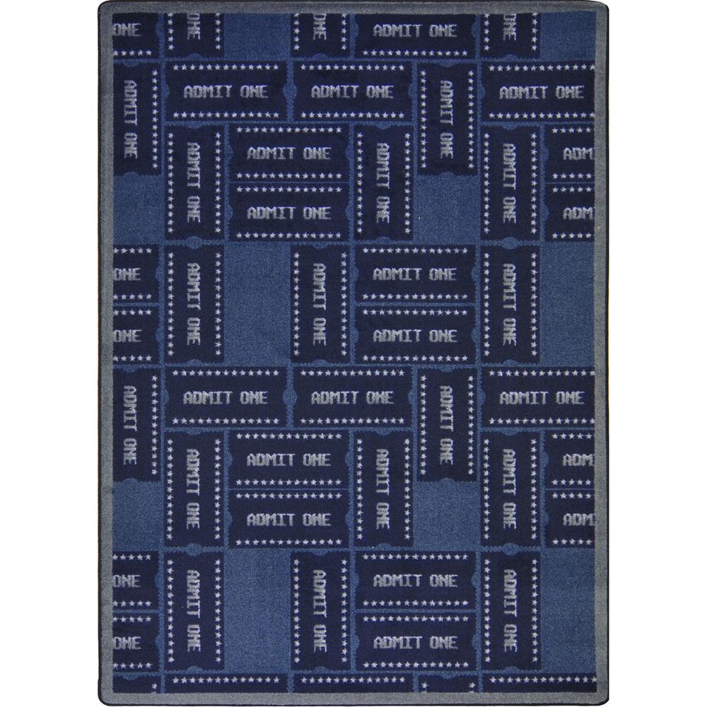 Joy Carpet Admit One Blue 5'4" x 7'8". Picture 1