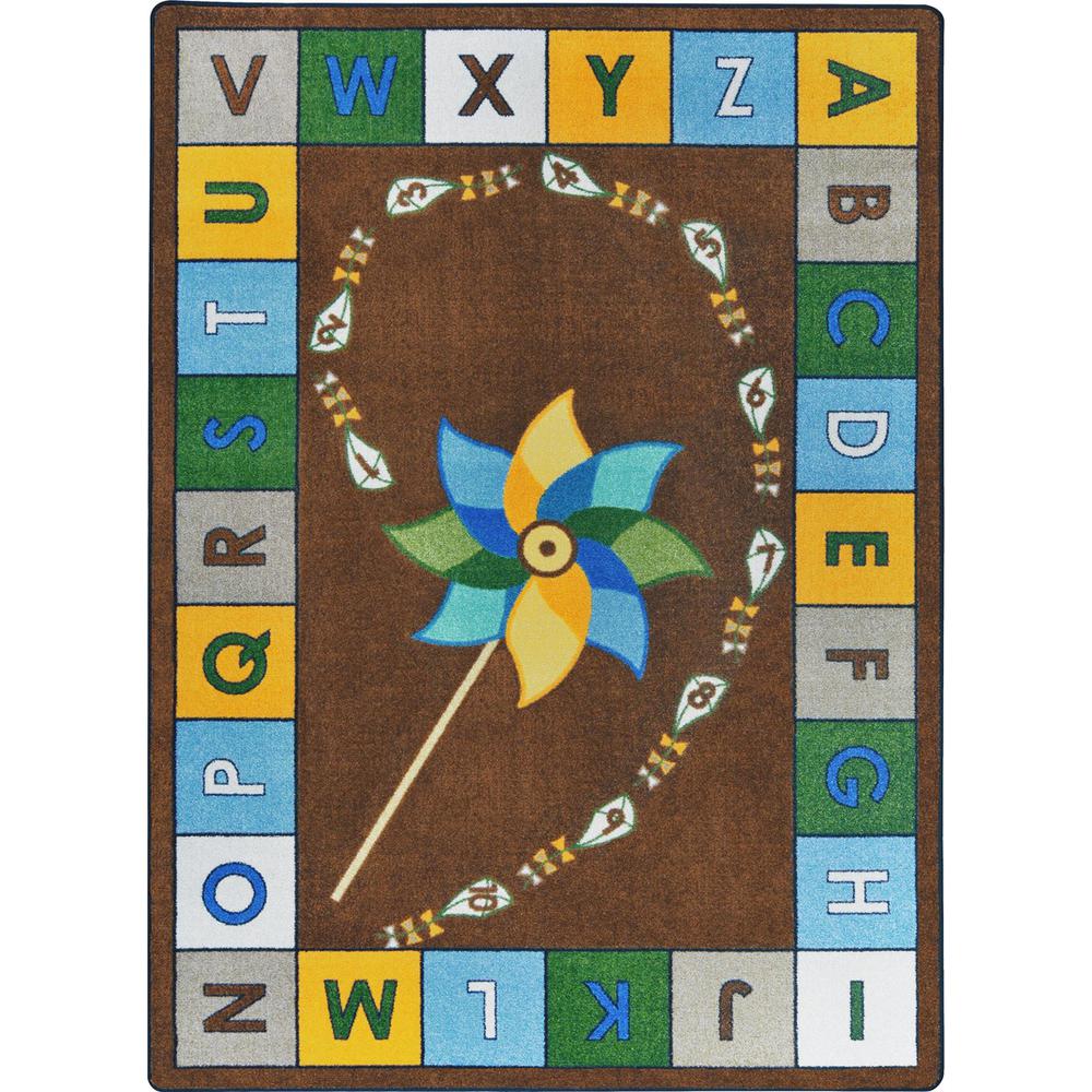 Joy Carpet Alphabet Pinwheel Earthtone 7'8" x 10'9". Picture 1