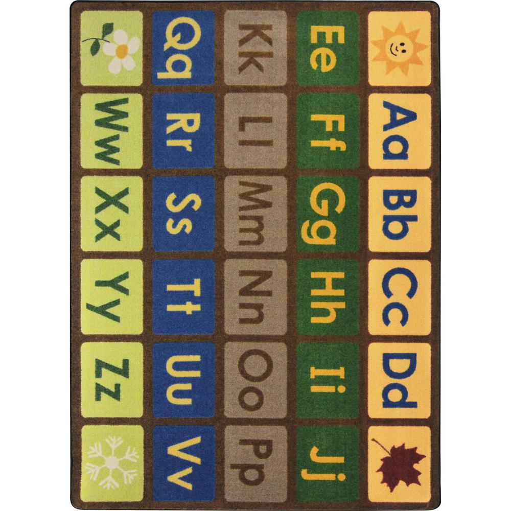 ANY DAY ALPHABET RUG 7.8 X 10.9 RECTANGLE EARTHTONE. Picture 1