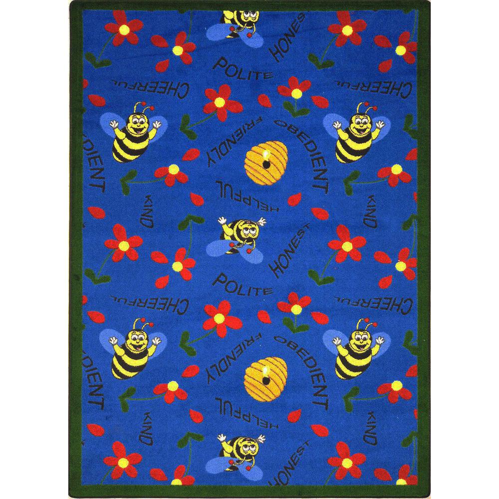 Joy Carpet Bee Attitudes Blue 5'4" x 7'8". The main picture.