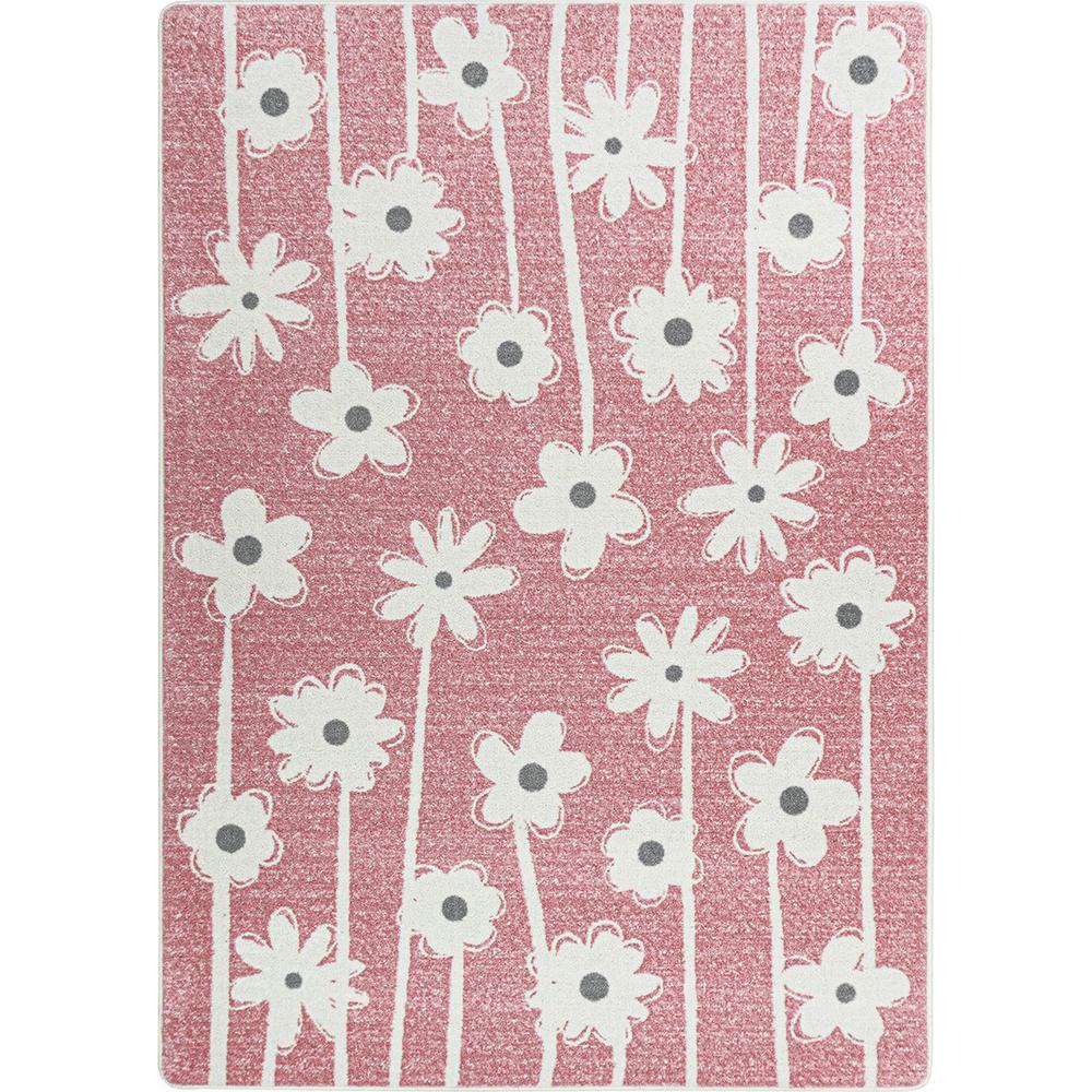Big Blooms 5'4" x 7'8" area rug in color Blush. Picture 1