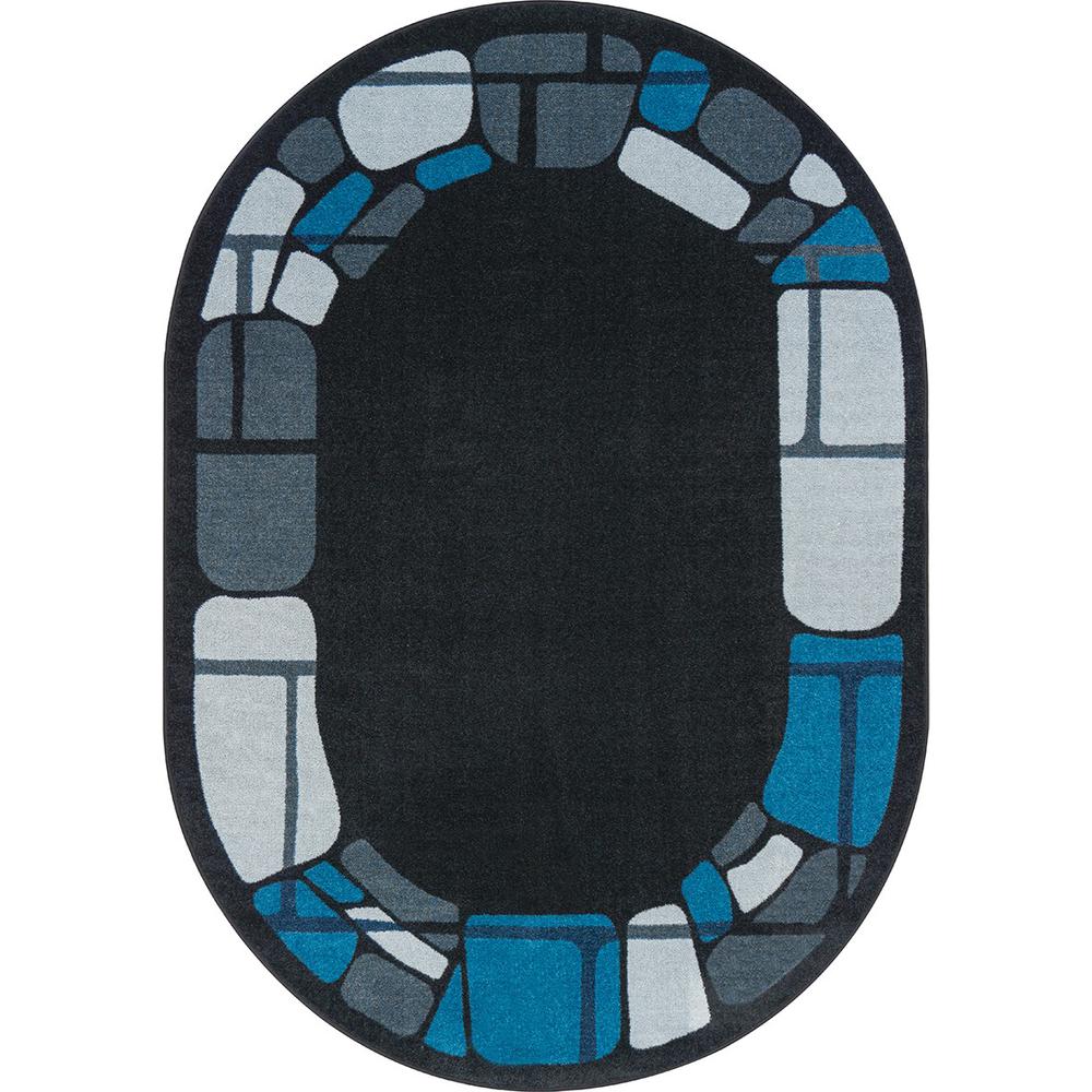 BioStones 7'8" x 10'9" Oval area rug in color Marine. Picture 1
