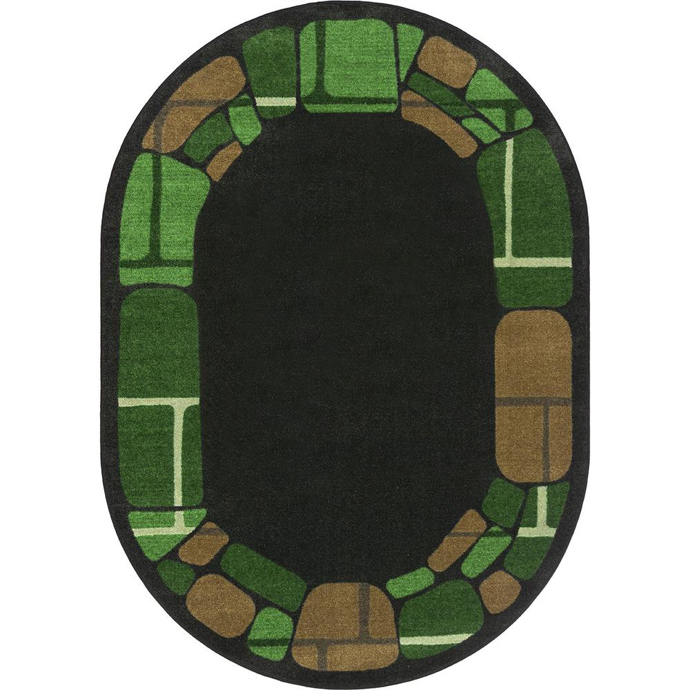 BioStones 7'8" x 10'9" Oval area rug in color Meadow. Picture 1