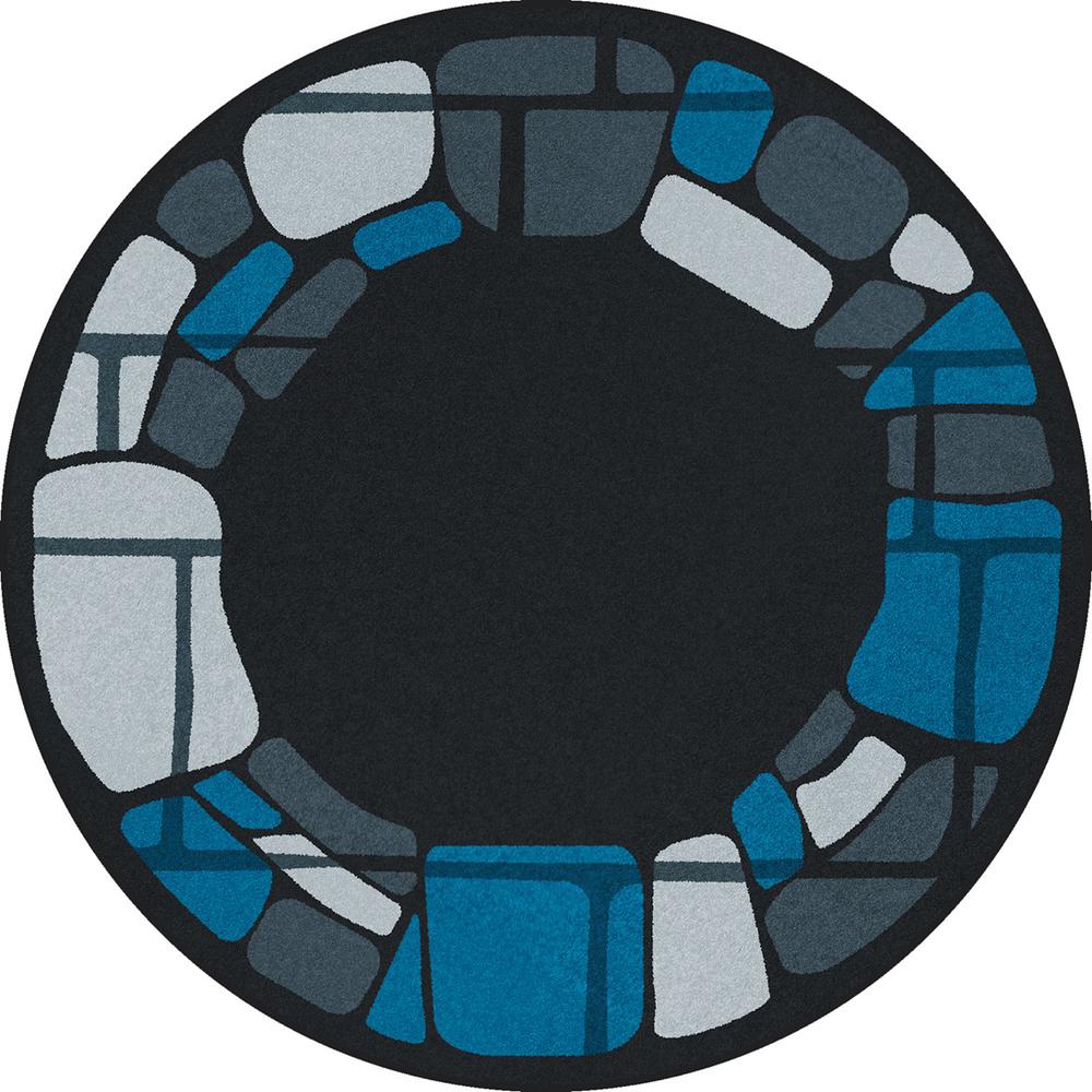 BioStones 5'4" Round area rug in color Marine. Picture 1