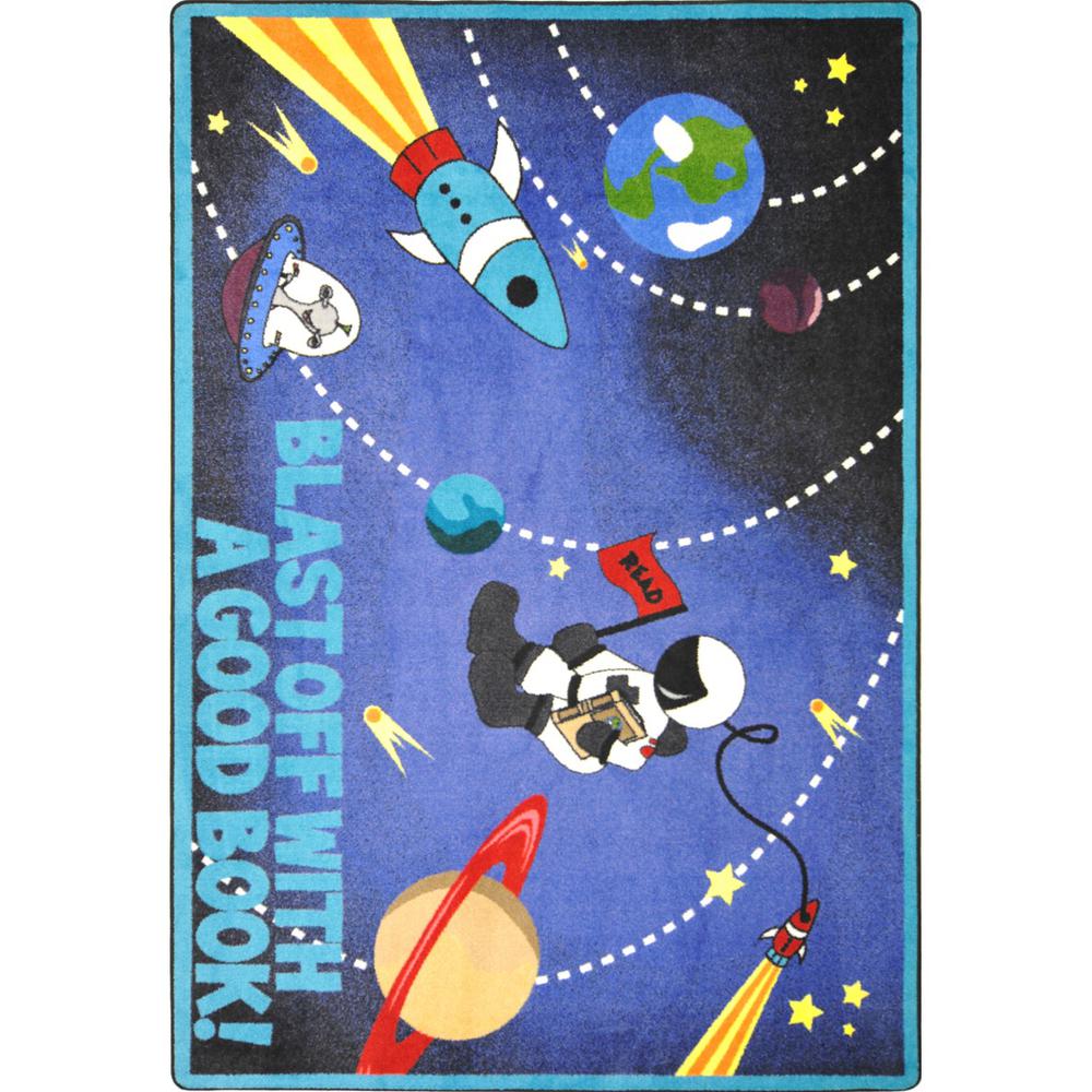 Joy Carpet Blast Off With A Good Book Multi 7'8" x 10'9". Picture 1
