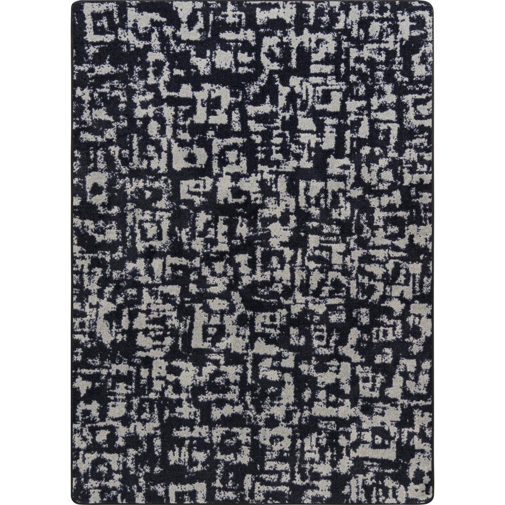 Block Print 5'4" x 7'8" area rug in color Onyx. Picture 1