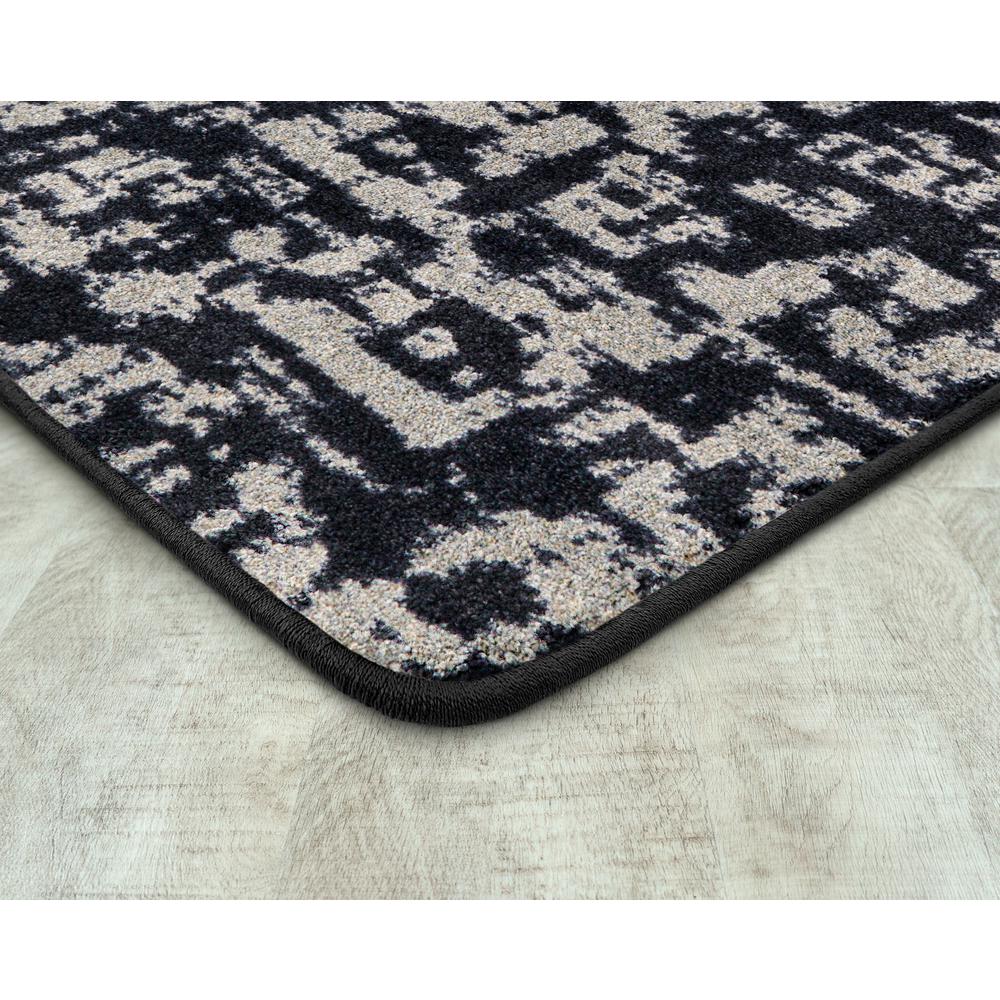 Block Print 5'4" x 7'8" area rug in color Onyx. Picture 2