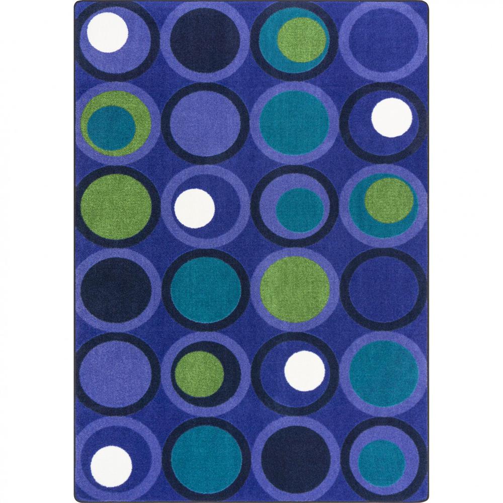 Circle Back 7'8" x 10'9" area rug in color Indigo. Picture 1
