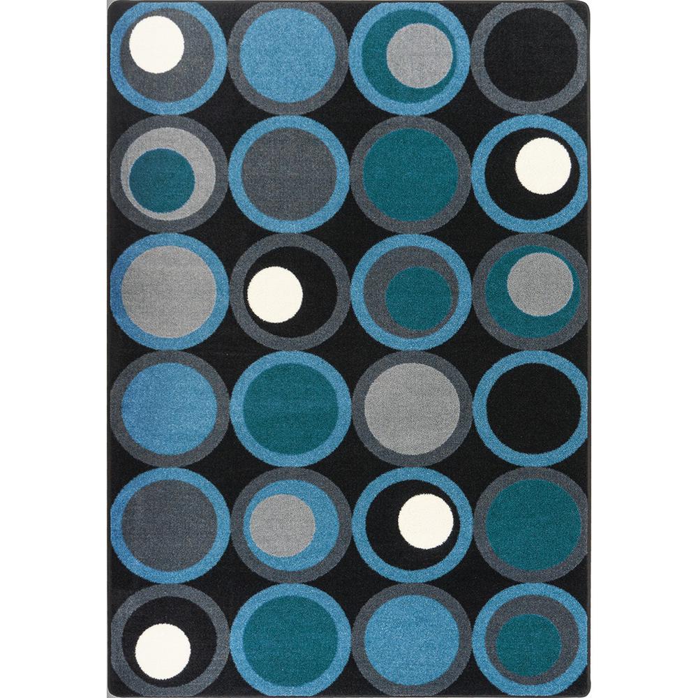 Circle Back 7'8" x 10'9" area rug in color Sapphire. Picture 1