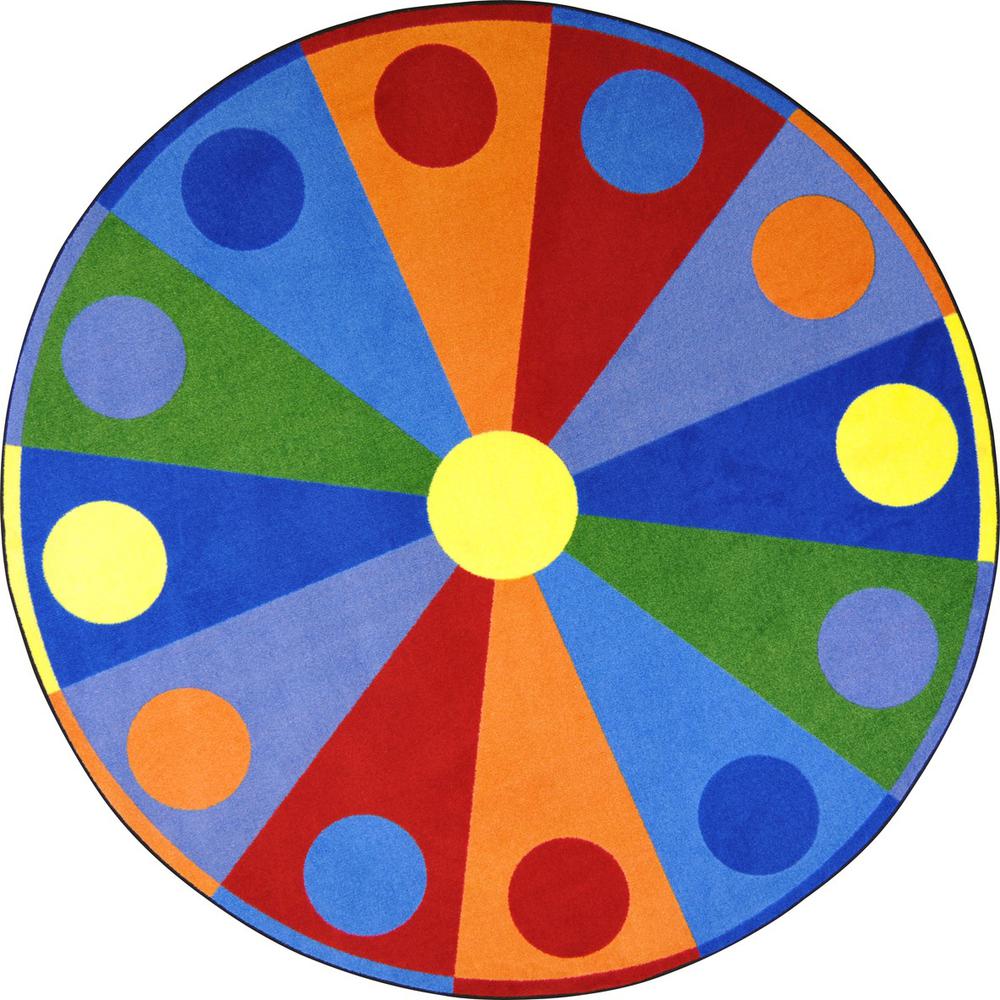 Joy Carpet Color Wheel Multi 13'2" Round. Picture 1