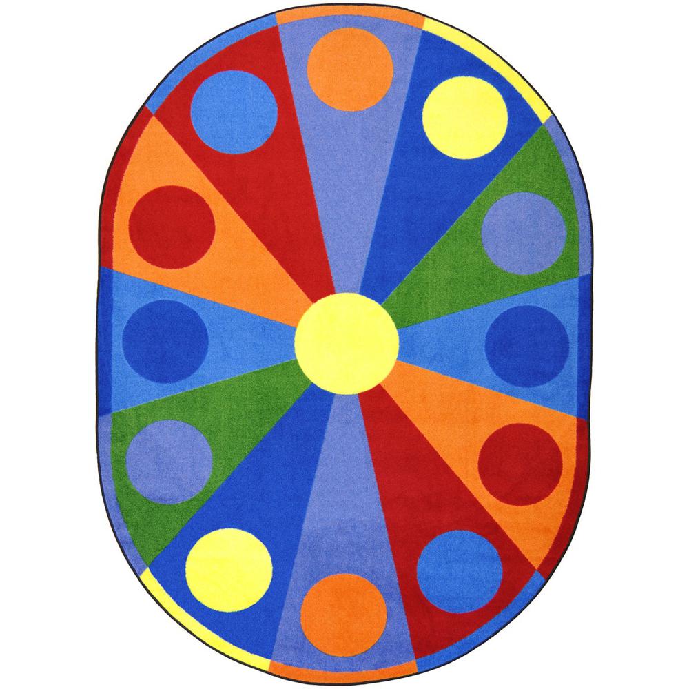 Joy Carpet Color Wheel Multi 7'8" x 10'9" Oval. Picture 1