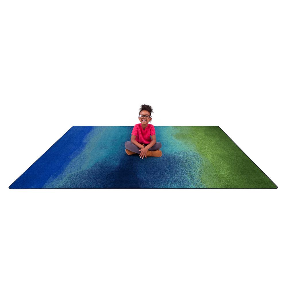 Colorwash 7'8" x 10'9" area rug in color Marine. Picture 3
