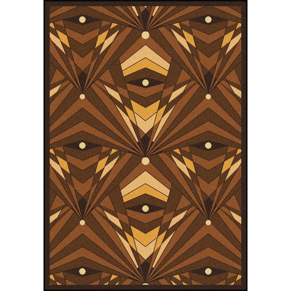 Joy Carpet Deco Strobe Brown 5'4" x 7'8". The main picture.