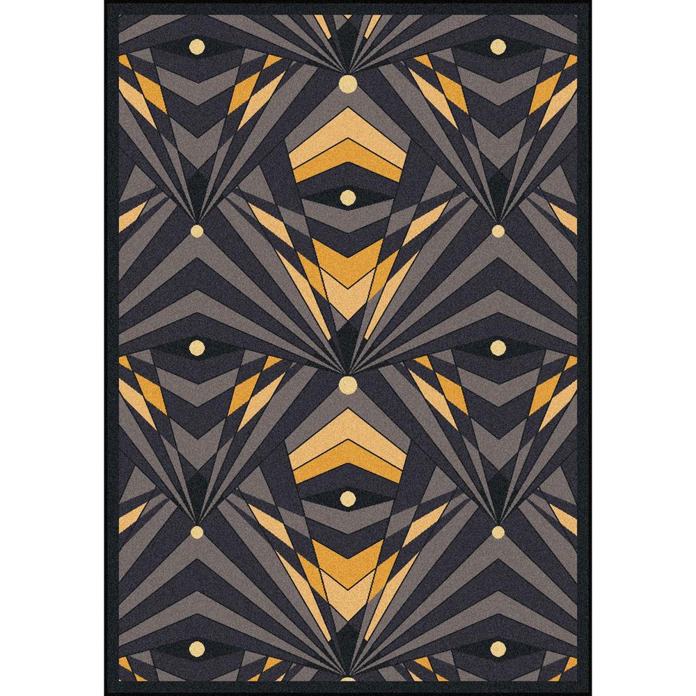 Joy Carpet Deco Strobe Charcoal 5'4" x 7'8". Picture 1