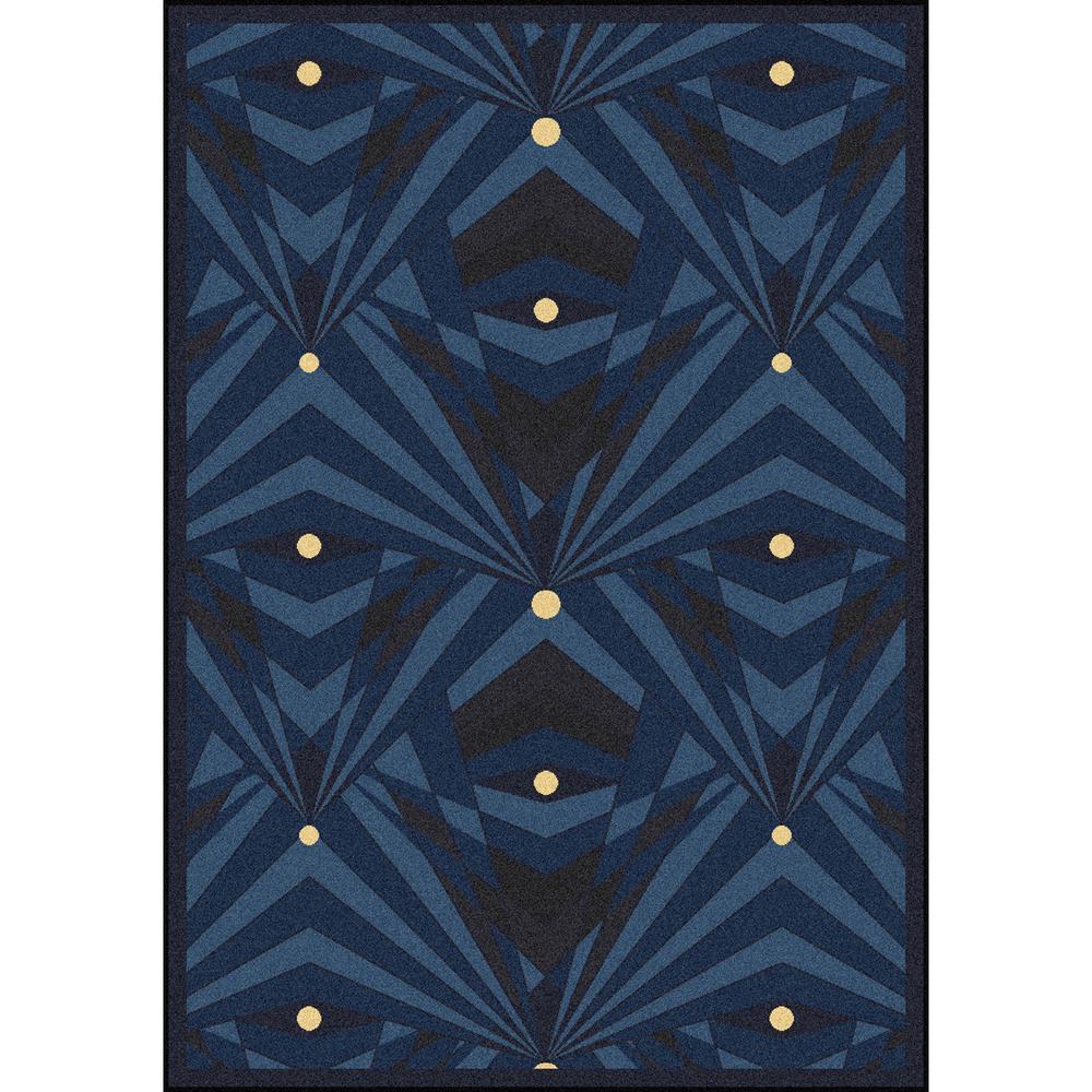 Joy Carpet Deco Strobe Navy 5'4" x 7'8". Picture 1